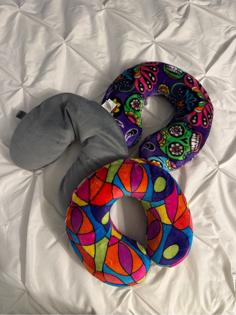 Kids Travel Neck Pillow Set - Multicolor, Purple & Gray